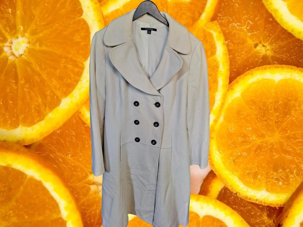 Chadwicks White Double Breasted Wool‎ Blend Coat Size 14